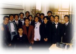 Friends in the graduation dinner